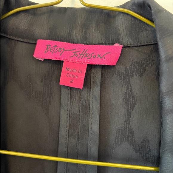 Betsey Johnson Dark Gray Leopard-Print Blazer - Picture 2 of 3